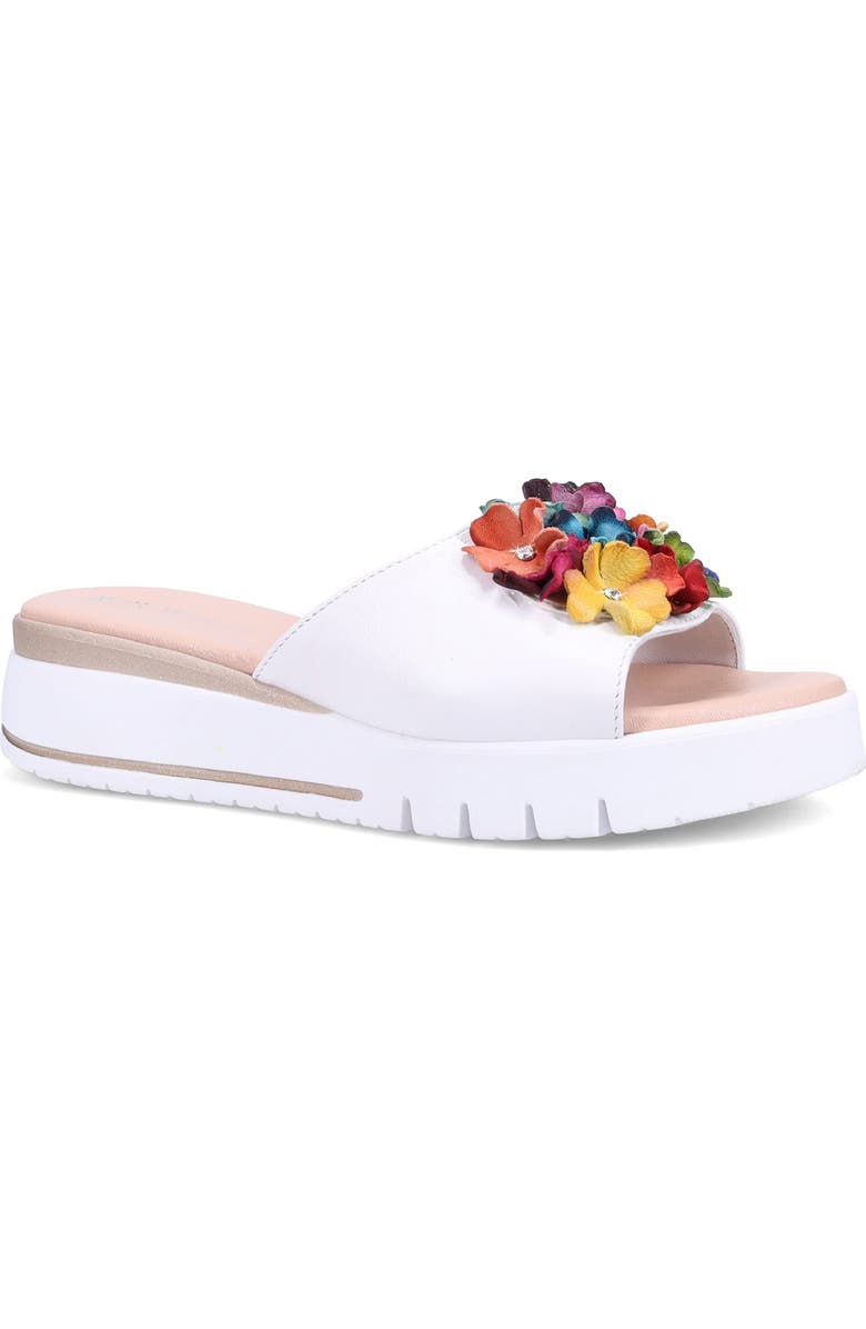 Ron White Ravella Platform Wedge Slide Sandal, Main, color, White