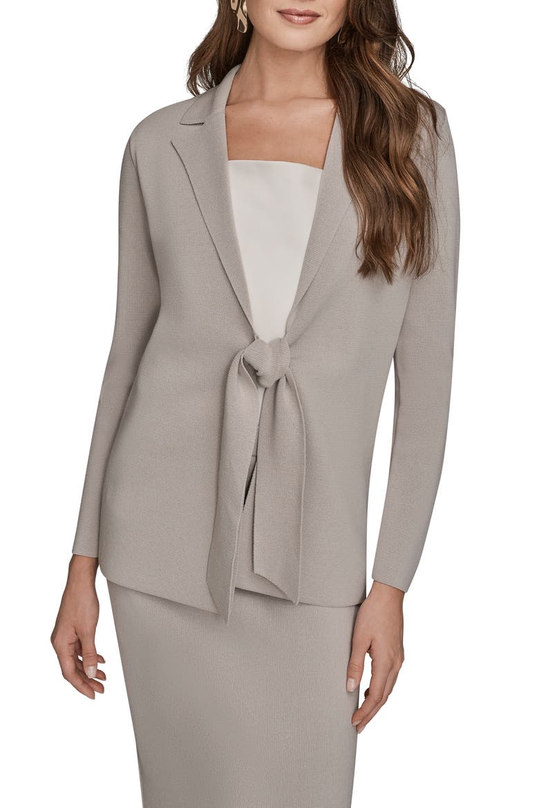 Tie Front Sweater Blazer, Main, color, VAPOR