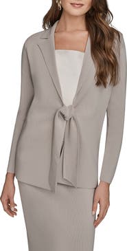 Donna Karan New York Tie Front Sweater Blazer