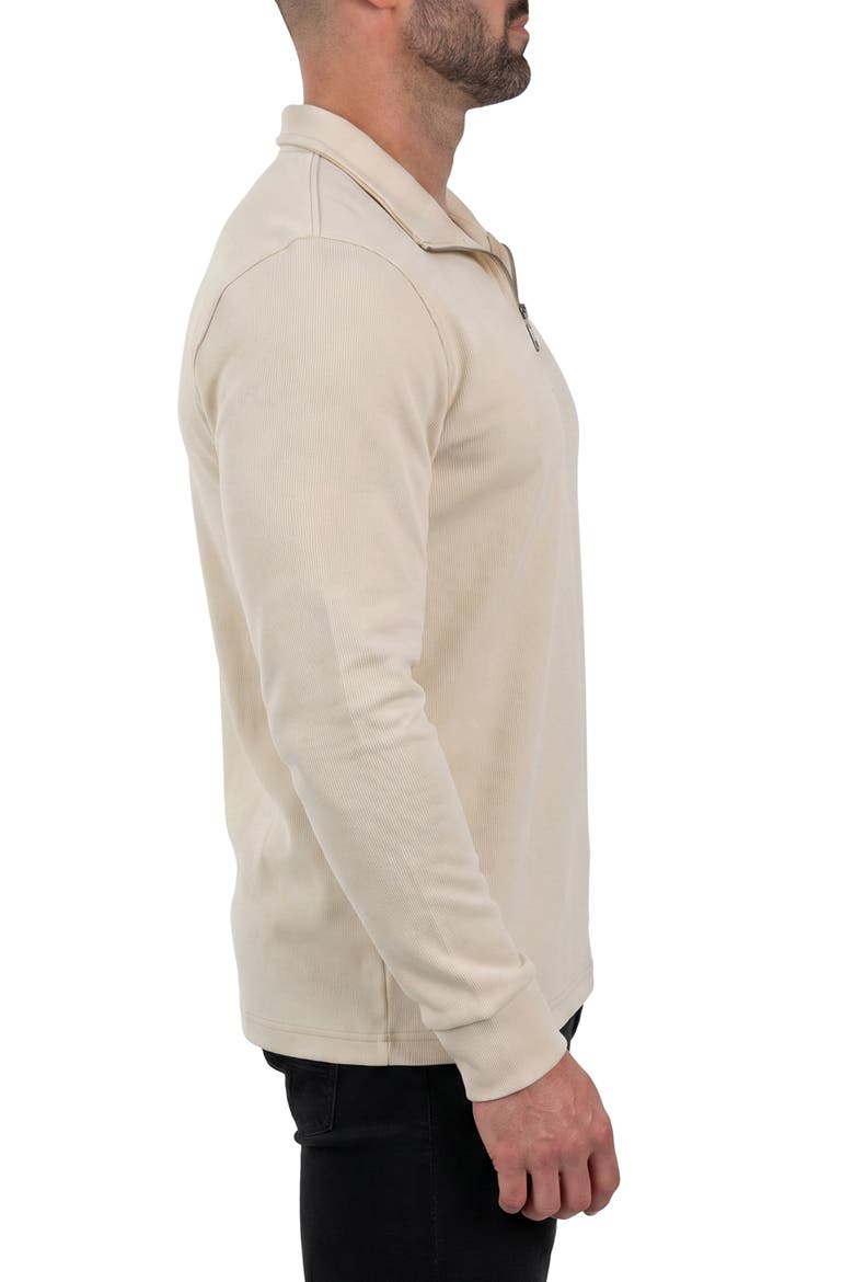 Cotton Quarter Zip Sweater, Alternate, color, BEIGE