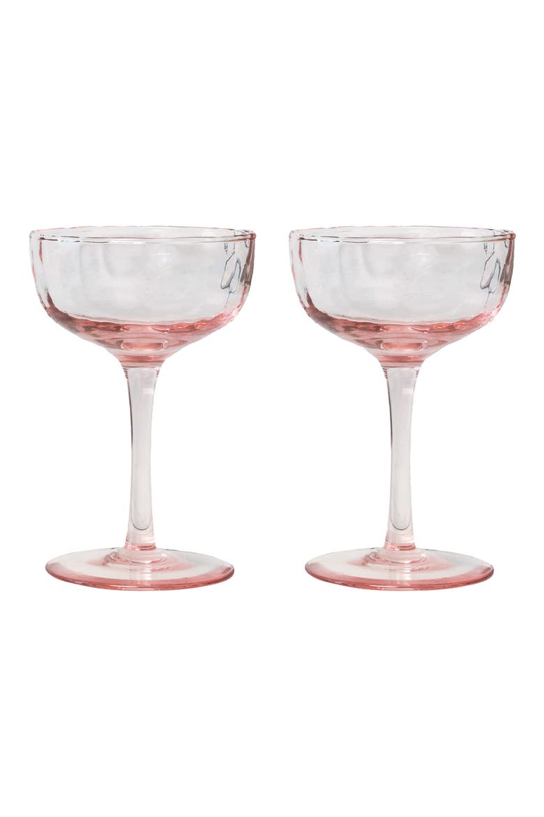 Puro Set of 2 Cocktail Coupes, Main, color, BLUSH