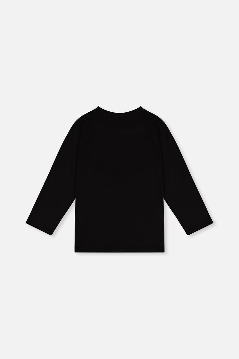 Crew Neck Long Sleeve Controller Cotton T-Shirt, Alternate, color, Black and Green