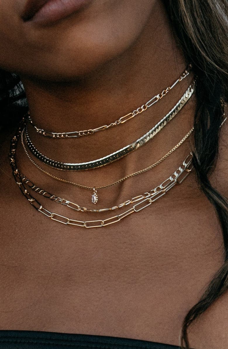 Child of Wild Sicily Herringbone Chain Choker, Alternate, color, Gold