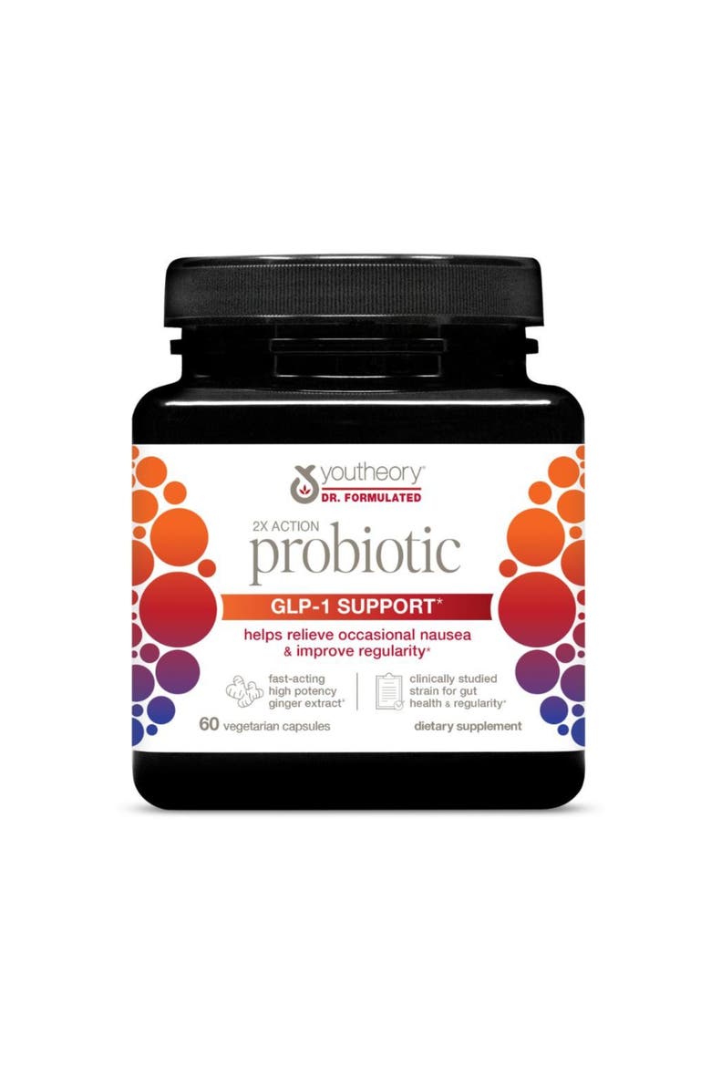 2X Action Probiotic Clinically Studied Digestive Support Supplement 60 Vegetarian Capsules, Main, color, None
