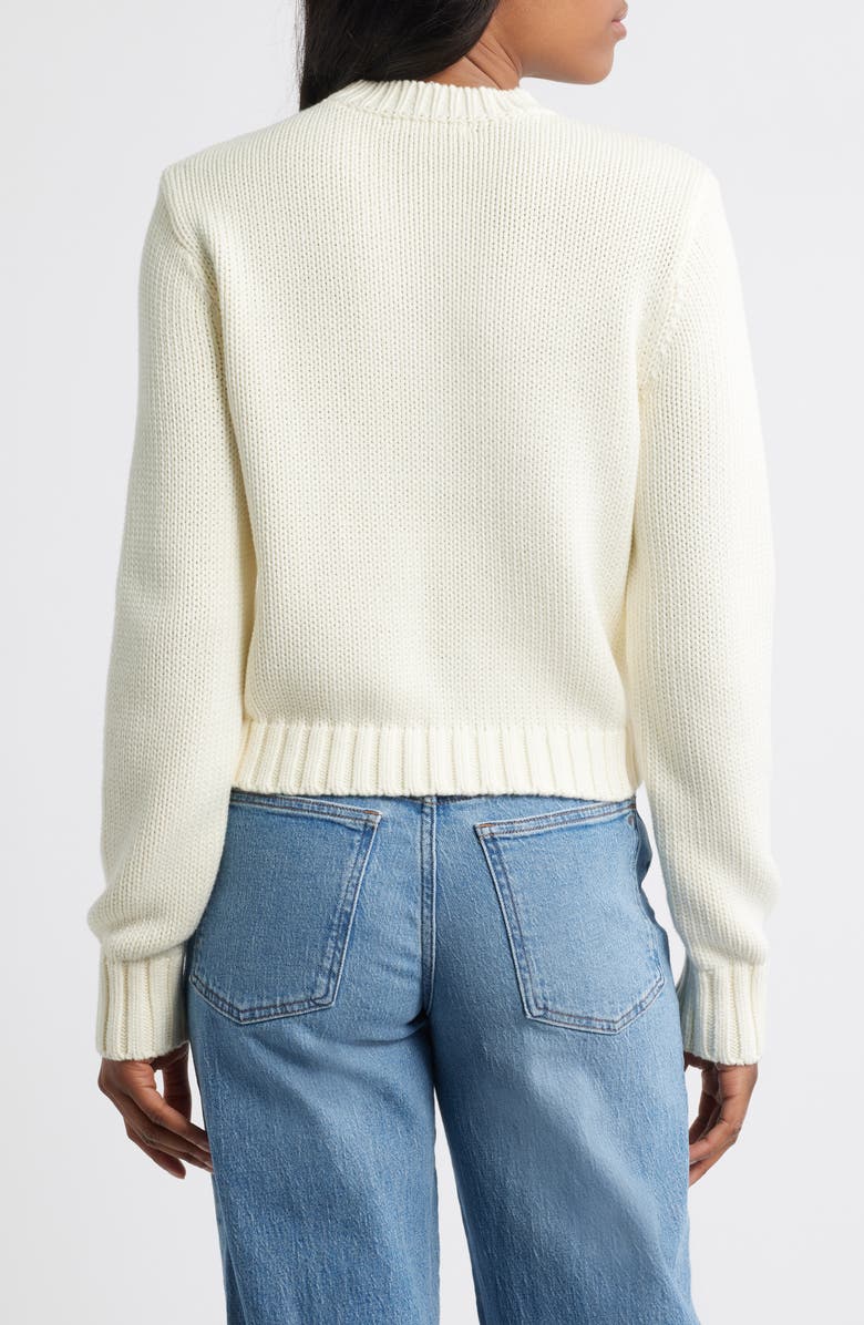 Madewell Solid Relaxed Cotton Sweater, Alternate, color, Bright Ivory