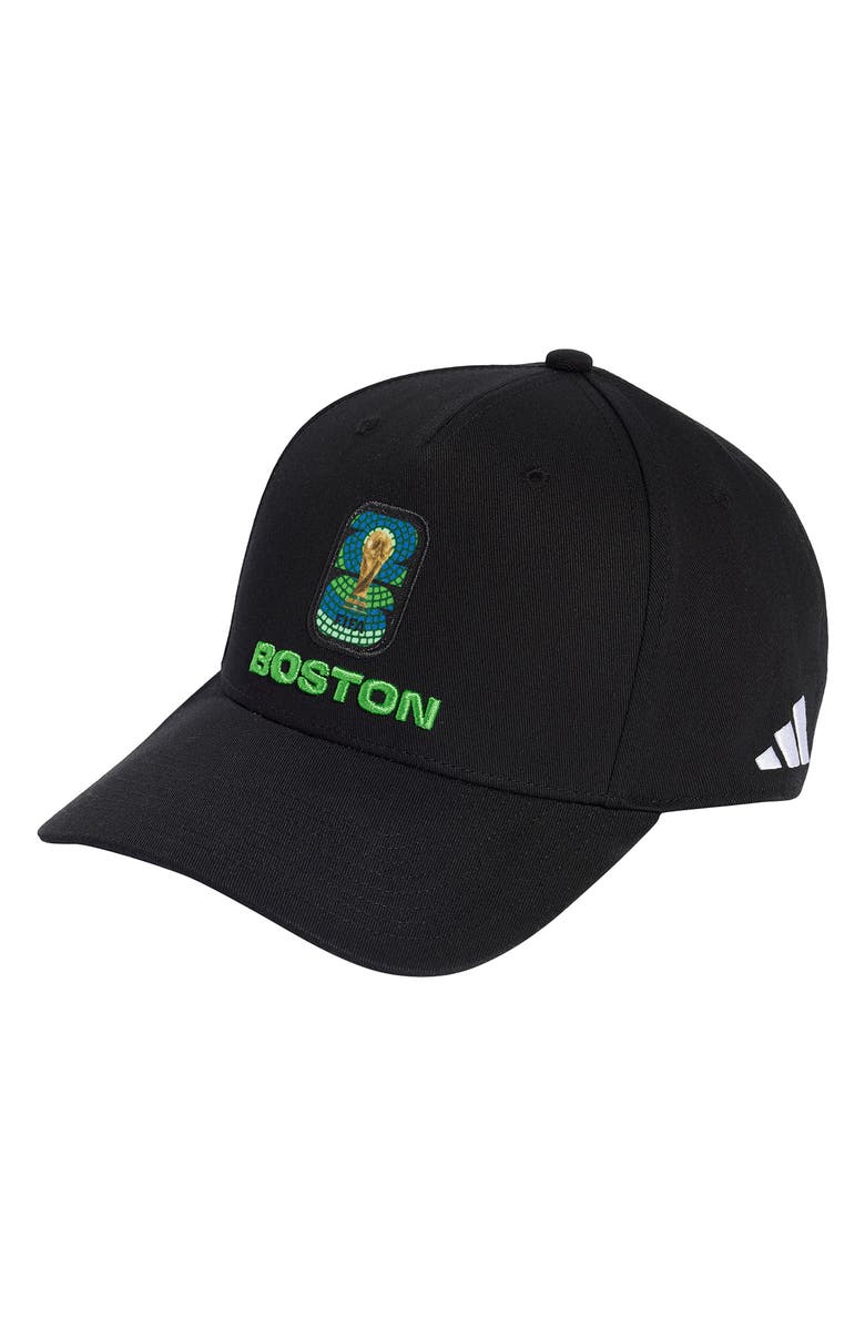 adidas FIFA World Cup 2026<sup>™</sup> Boston Adjustable Twill Ball Cap, Main, color, Black/ White