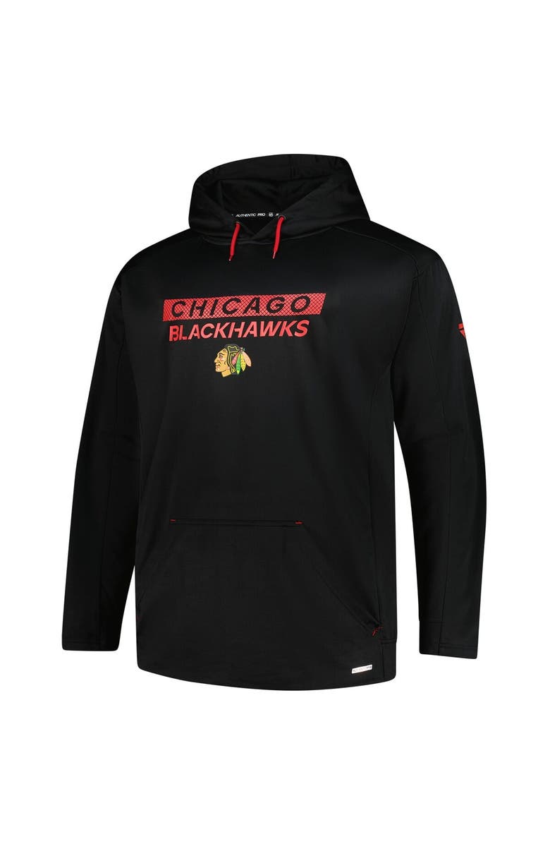 FANATICS Men's Fanatics Black Chicago Blackhawks Authentic Pro Big & Tall Pullover Hoodie, Alternate, color, 