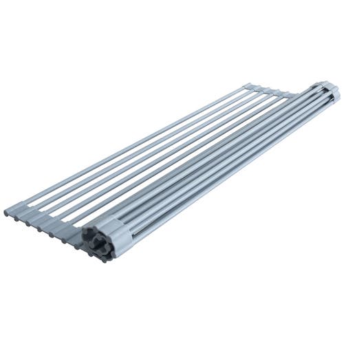 Better Houseware Over The Sink Roll Up Drying Rack, Silicone And Stainless Steel In Gray