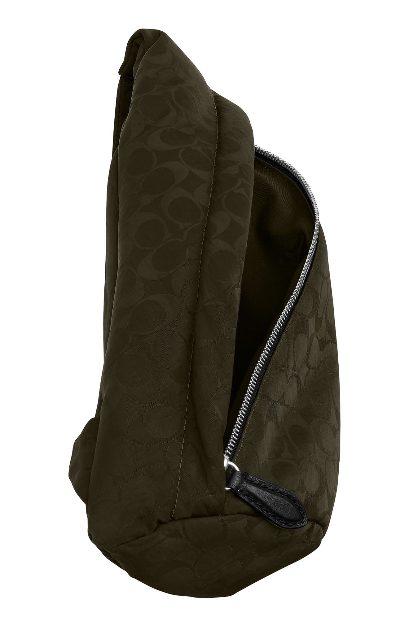 Lachlan Sling in Signature Nylon, Alternate, color, DARK MOSS