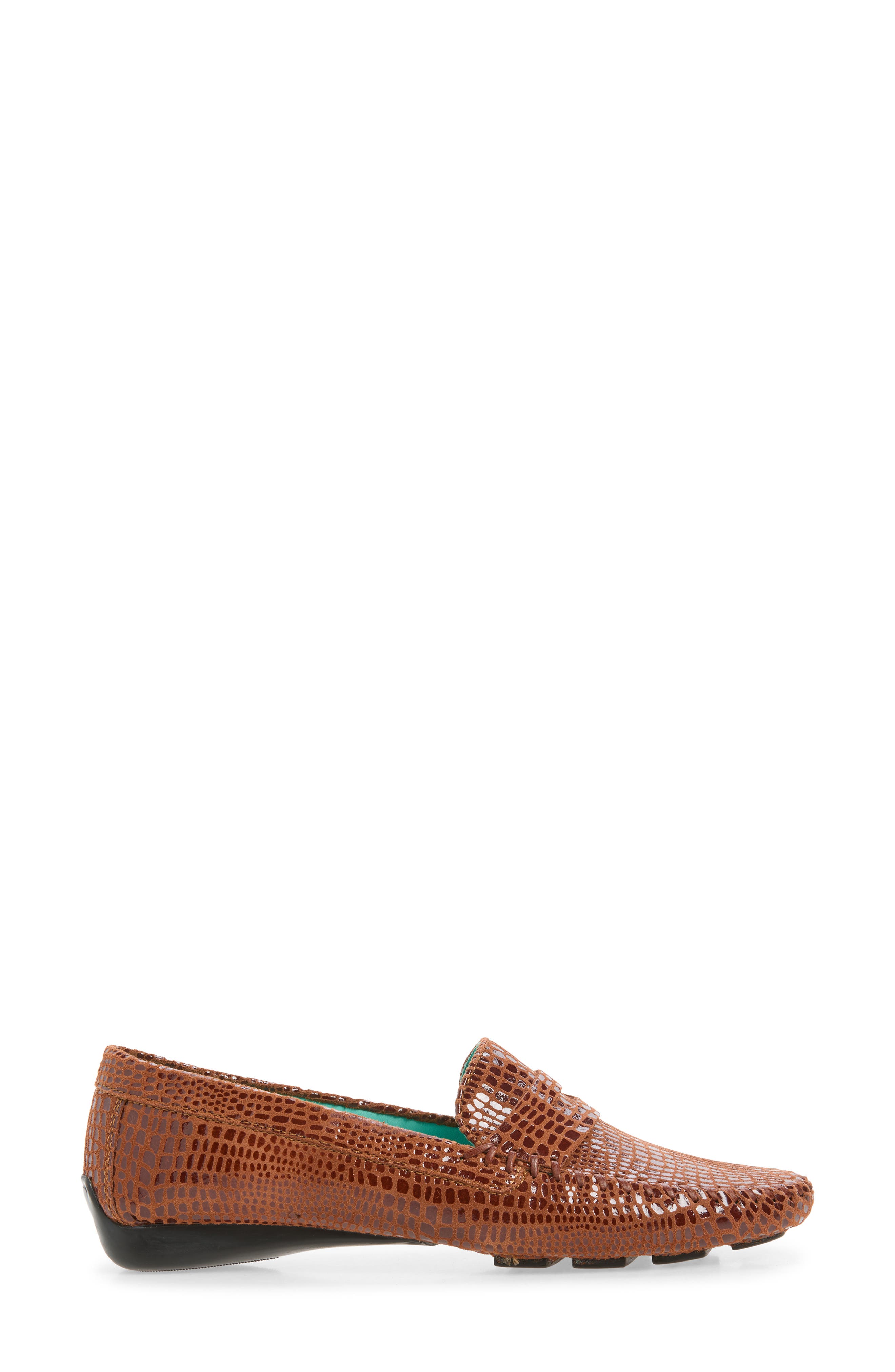 Anna Croc Embossed Loafer, Alternate, color, LUGGAGE