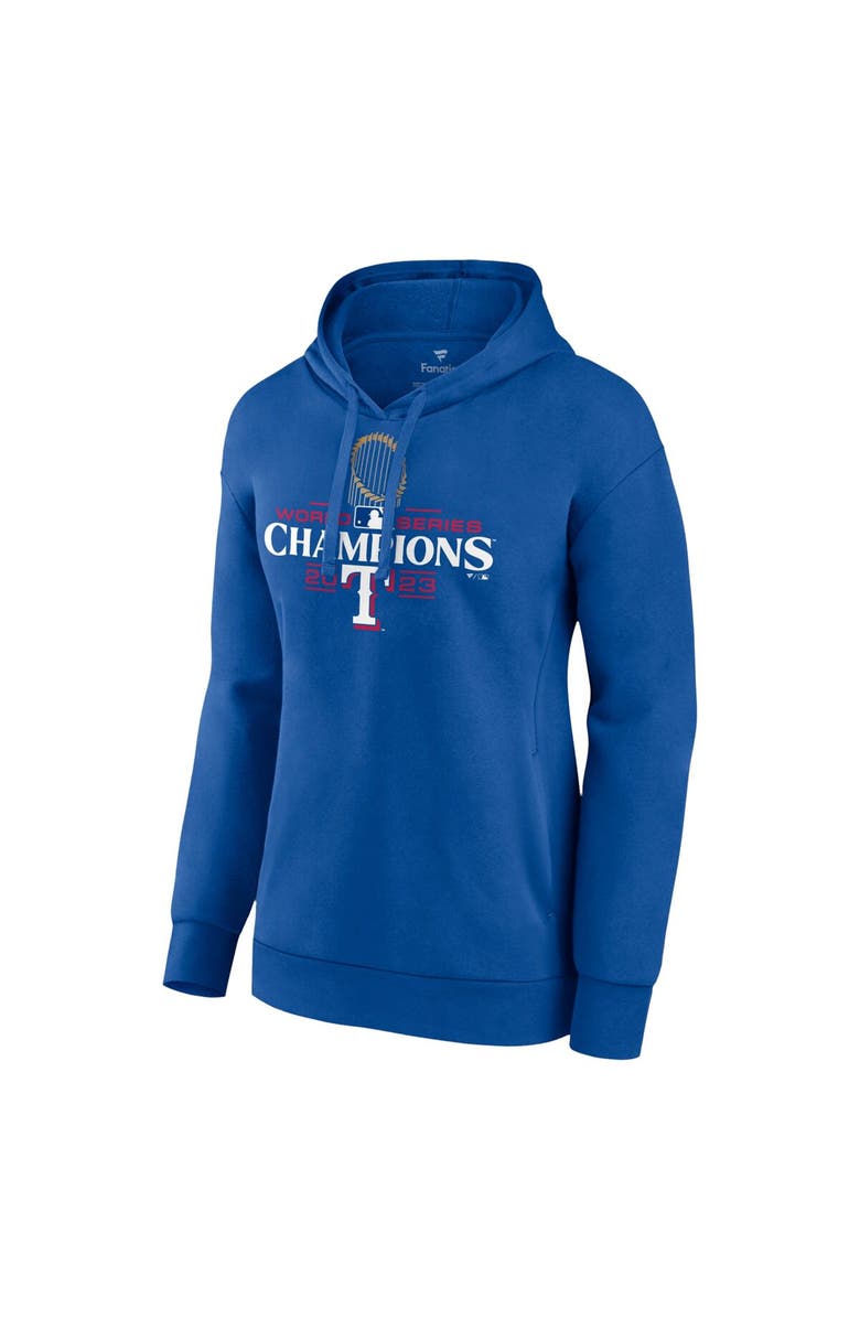 FANATICS Women's Fanatics Branded Royal Texas Rangers 2023 World Series Champions Plus Size Trophy Logo Pullover Hoodie, Alternate, color, 