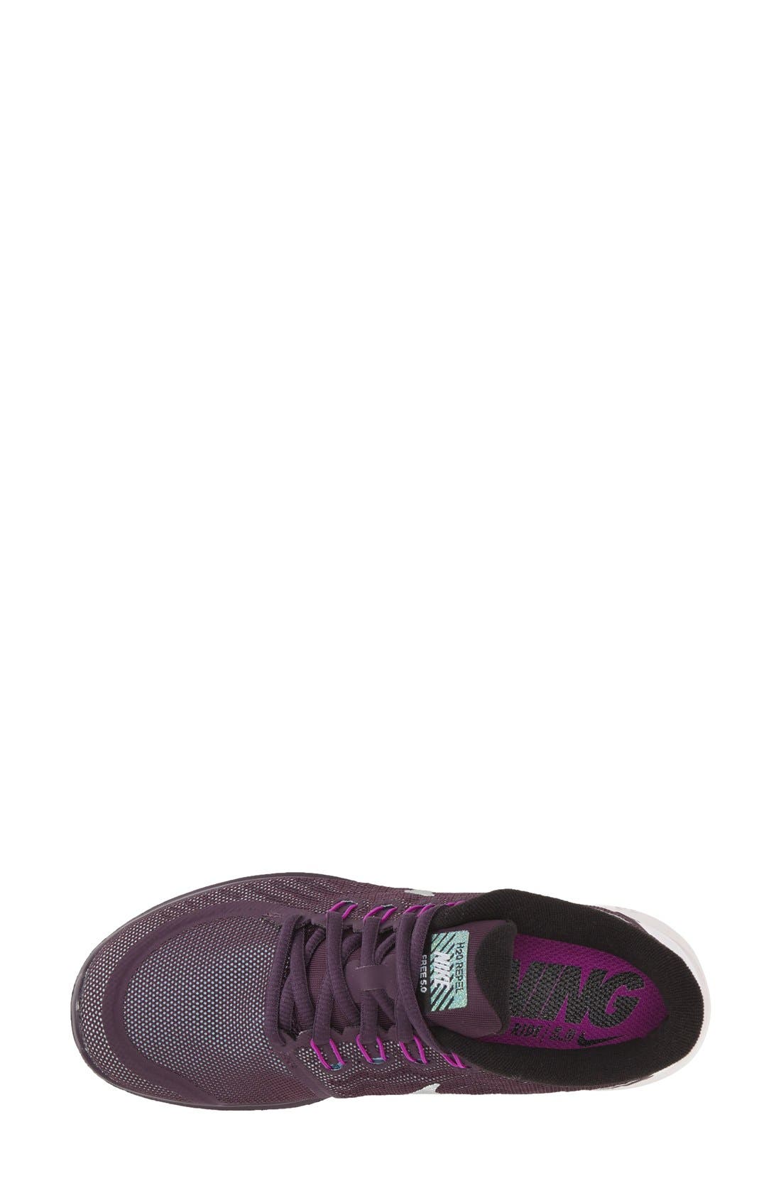 'Free 5.0 Flash' Running Shoe, Alternate, color, PURPLE/ SILVER
