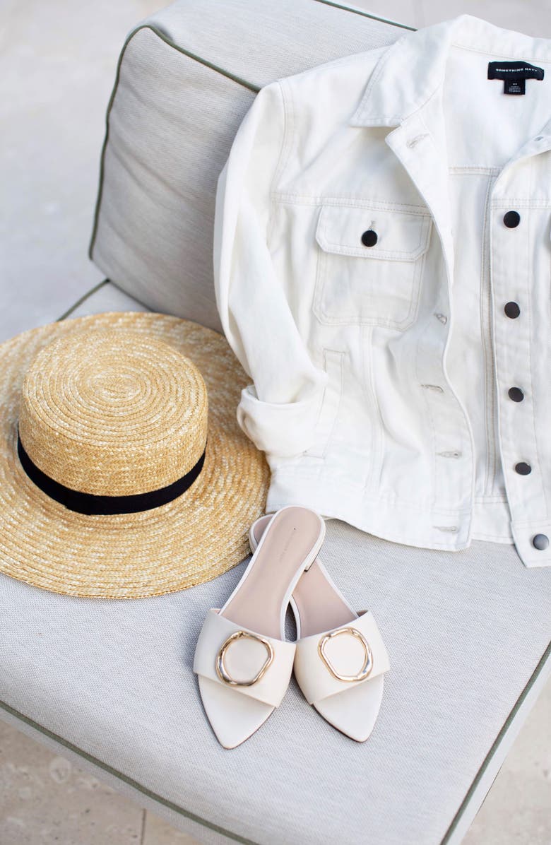 Something Navy Straw Boater Hat, Alternate, color,