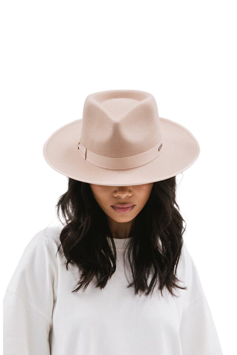 Monroe Rancher Wool Fedora Hat, Alternate, color, Nude