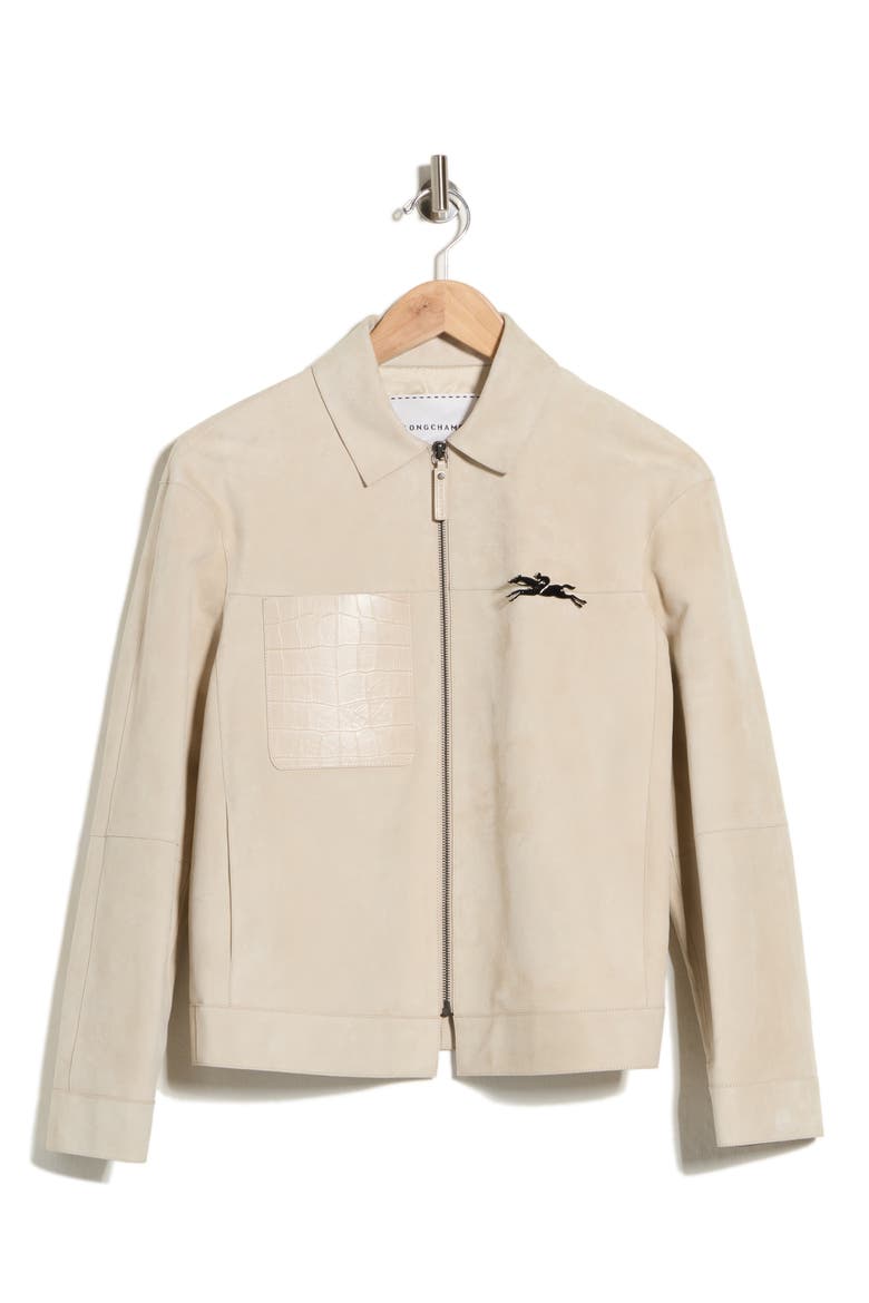 Leather Jacket, Main, color, CHALK