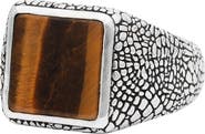 John Varvatos Men's Tiger's Eye Snakeskin Signet Ring