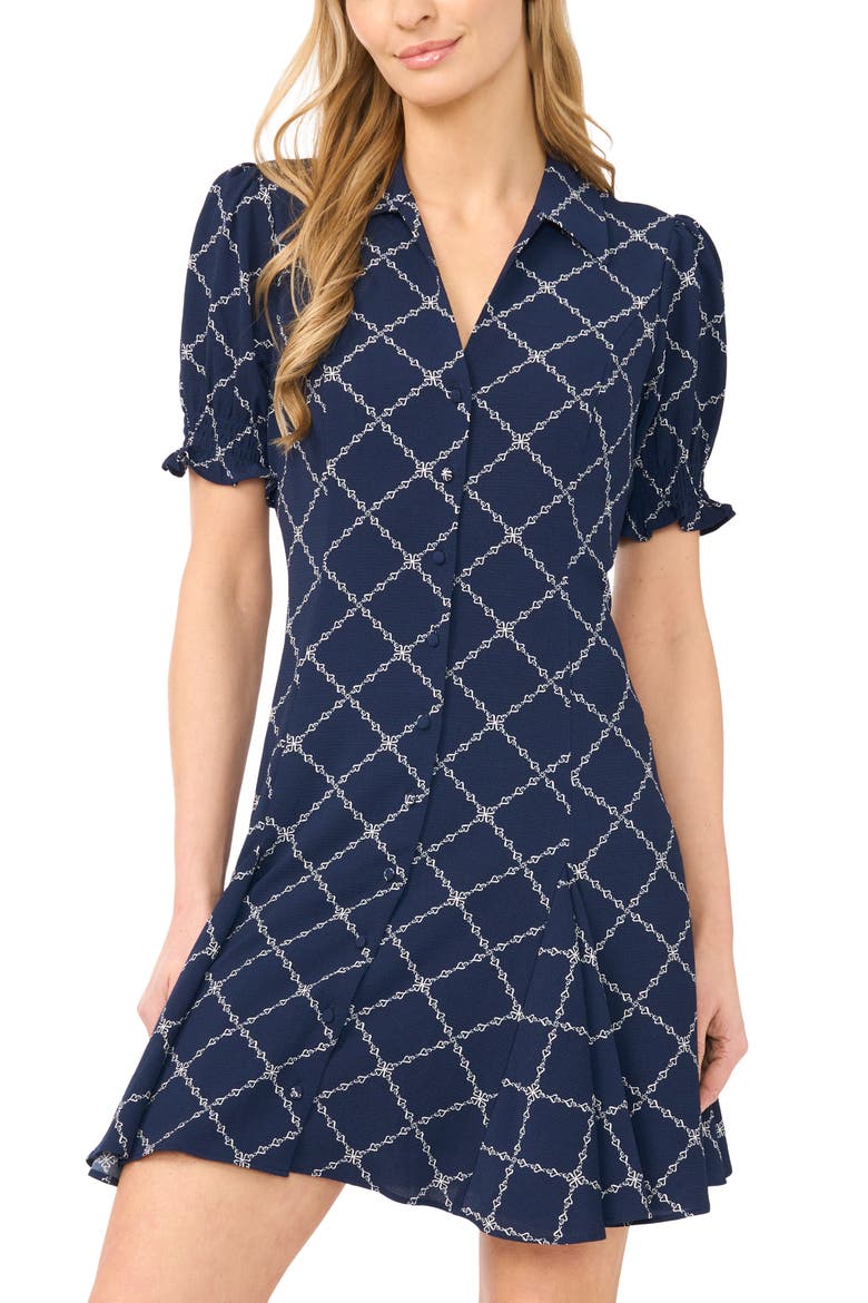 Puff Sleeve Minidress, Alternate, color, CLASSIC NAVY