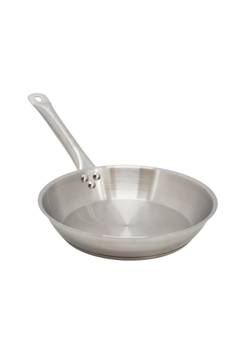 Professional Kitchen 10 Inch Round Stainless Steel Fry Pan, Main, color, Silver