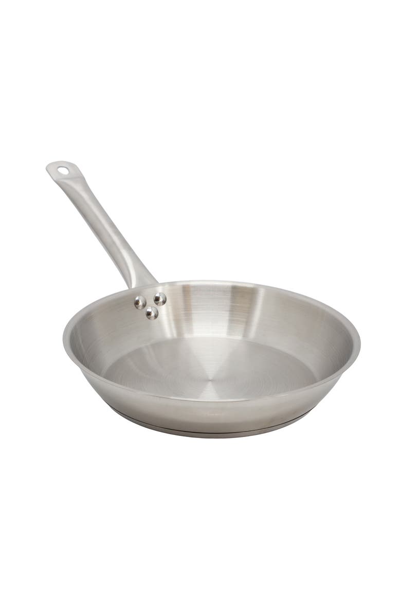 Megachef Professional Kitchen 10 Inch Round Stainless Steel Fry Pan, Main, color, Silver