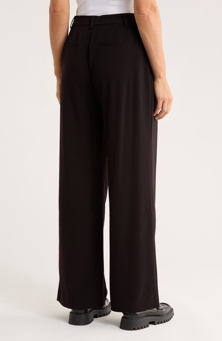 Ellen Tracy Pleated Front Wide Leg Pants, Alternate, color, Black