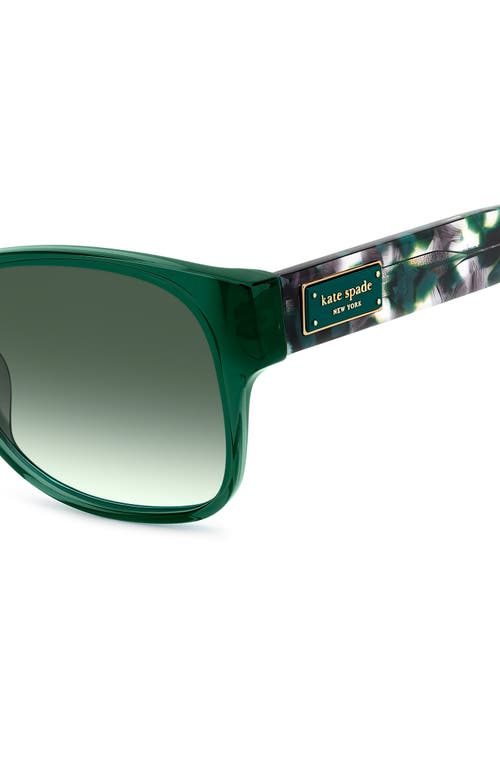 Shop Kate Spade New York Trulee 55mm Gradient Square Sunglasses In Green/green Shaded