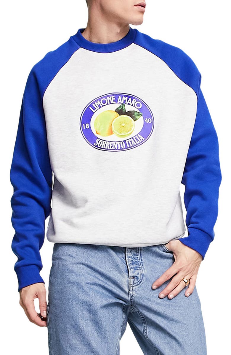 ASOS DESIGN Lemon Oversize Graphic Sweatshirt, Main, color, Multi