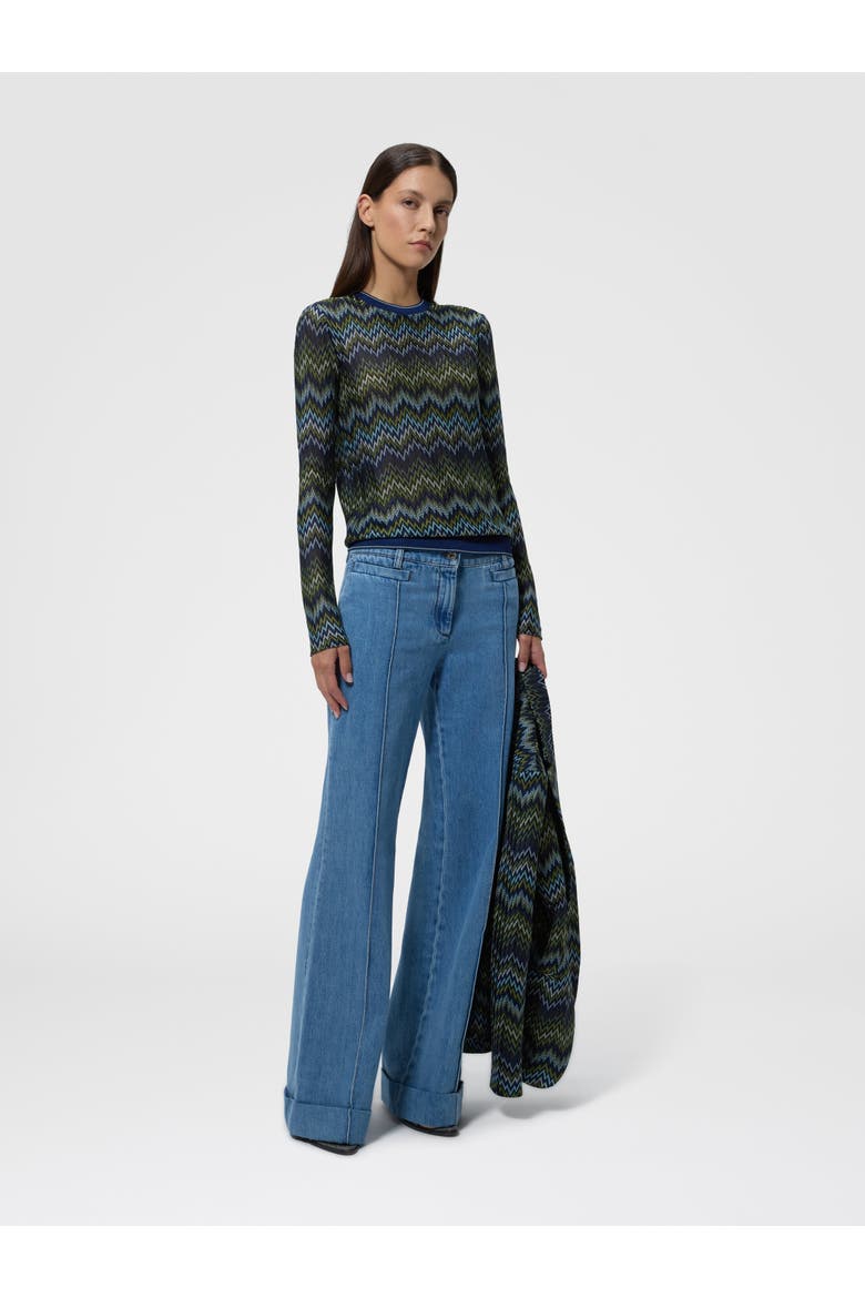 Long-sleeve Viscose Sweater With Snake Motif, Alternate, color, Multicoloured