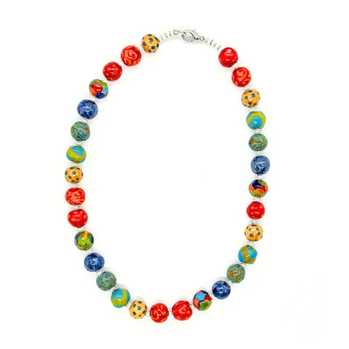 Kazuri Tsavo Collection - Parrot Necklace - 22" in Multi  product