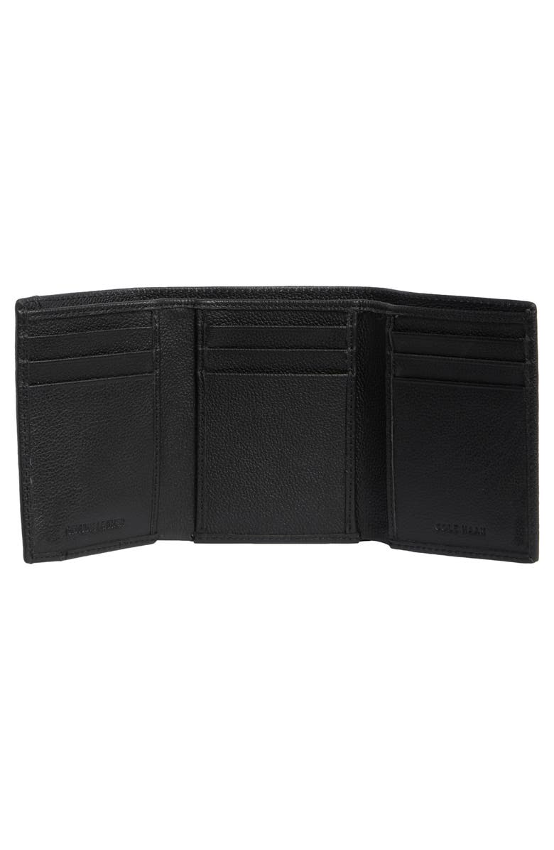 Cole Haan Bank Trifold Leather Wallet, Alternate, color, Black