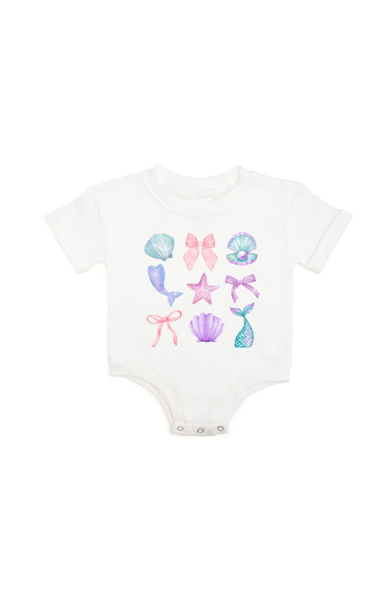 Sweet Wink Mermaid Cutie Short Sleeve Romper, Main, color, White