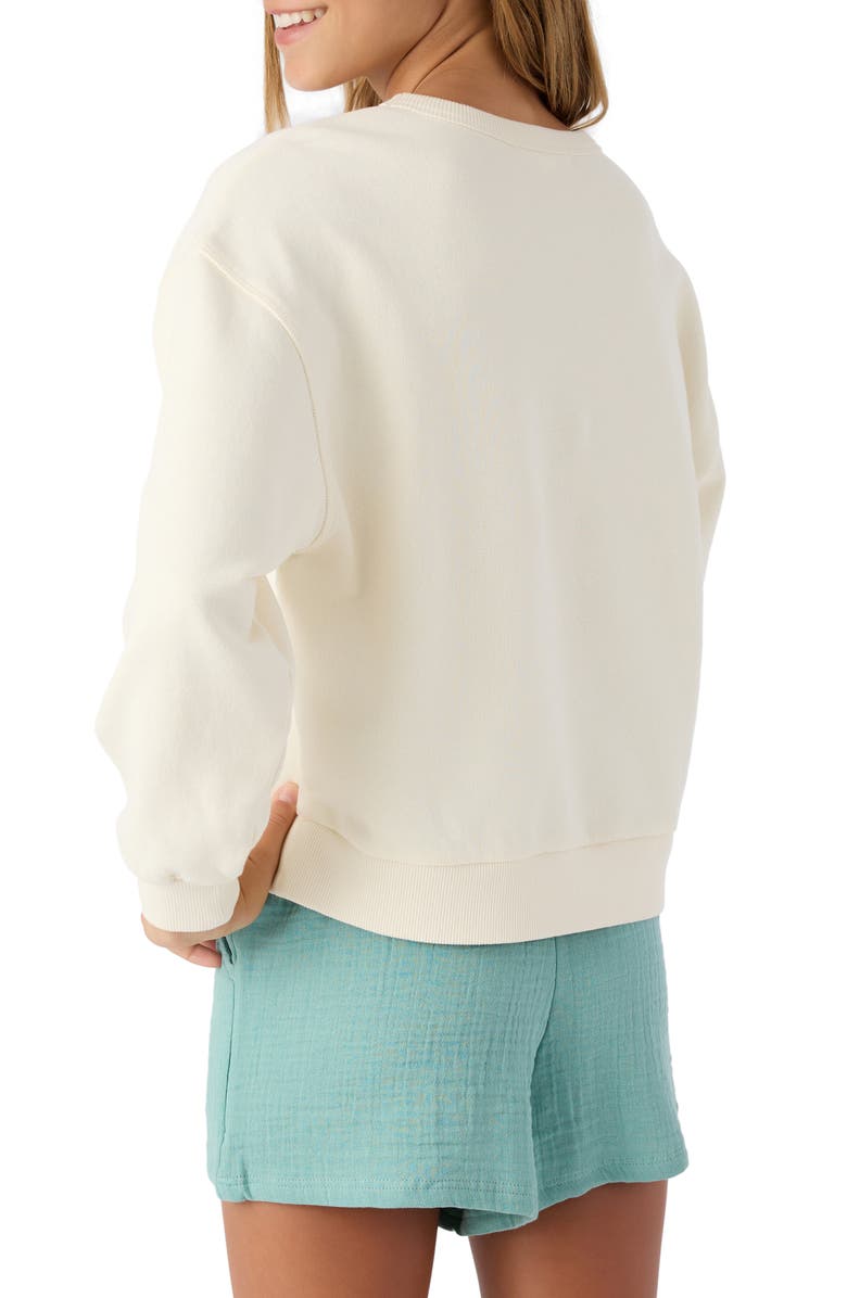 O'Neill Kids' Ana Cotton Graphic Sweatshirt, Alternate, color, Winter White