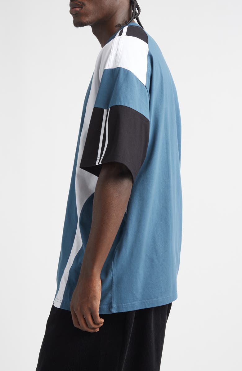 Martine Rose Paneled Oversize Logo T-Shirt, Alternate, color, Blue