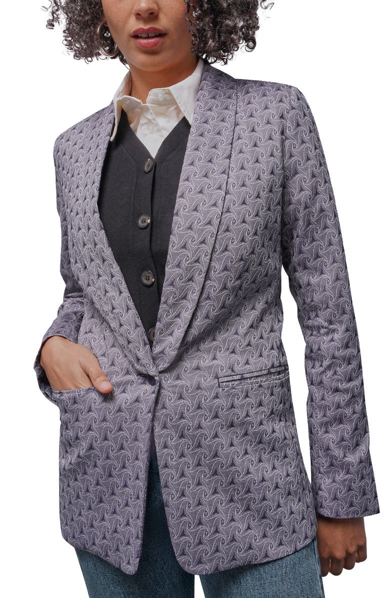 WILDFANG The Empower Jacquard Tux Blazer, Main, color, Plum