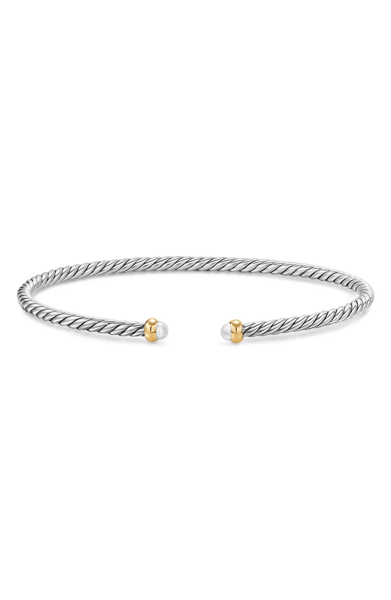 David Yurman Micro Cable Flex Bracelet, Alternate, color, Pearl