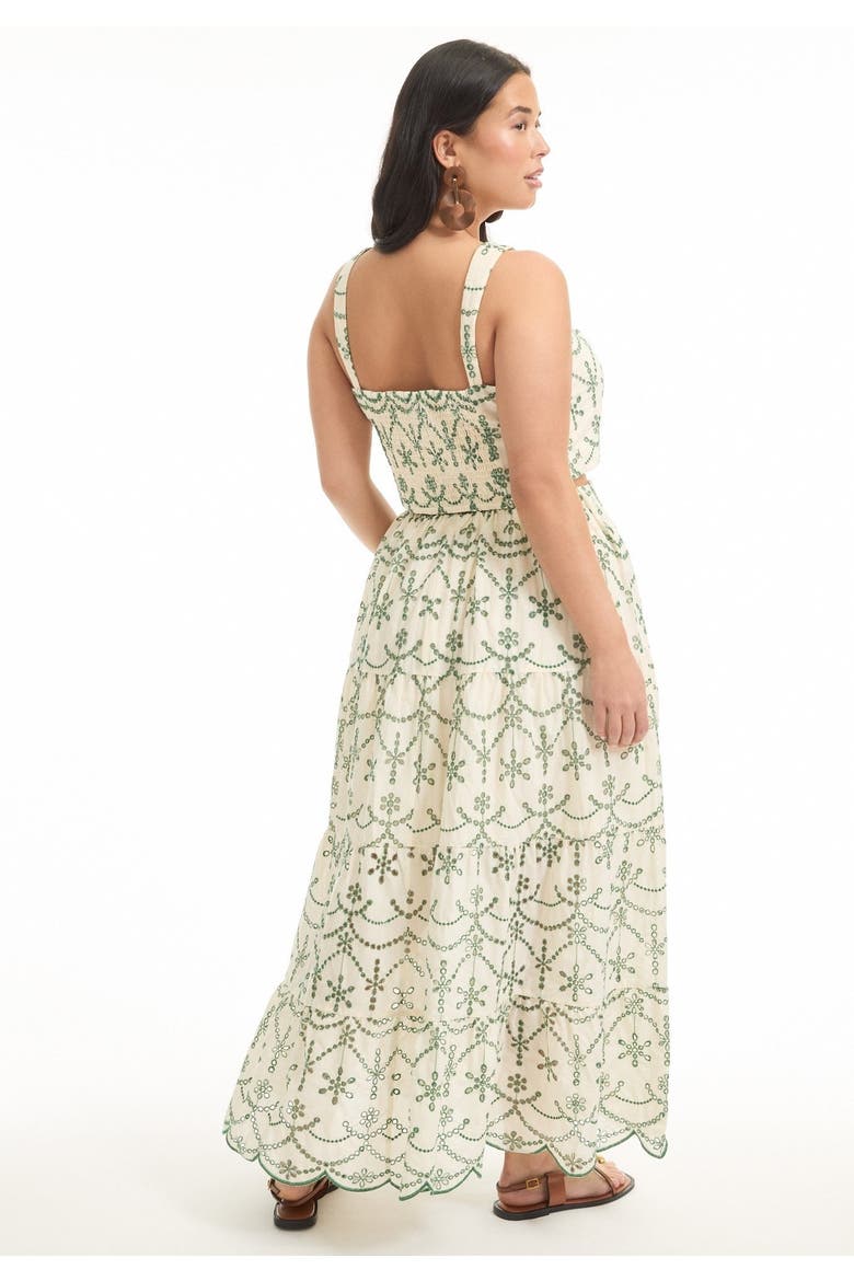 Eyelet Scalloped Hem Maxi Skirt, Alternate, color, EMBROIDERY