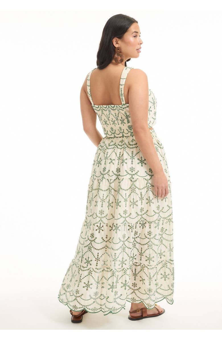 June + Vie Eyelet Scalloped Hem Maxi Skirt, Alternate, color, Embroidery