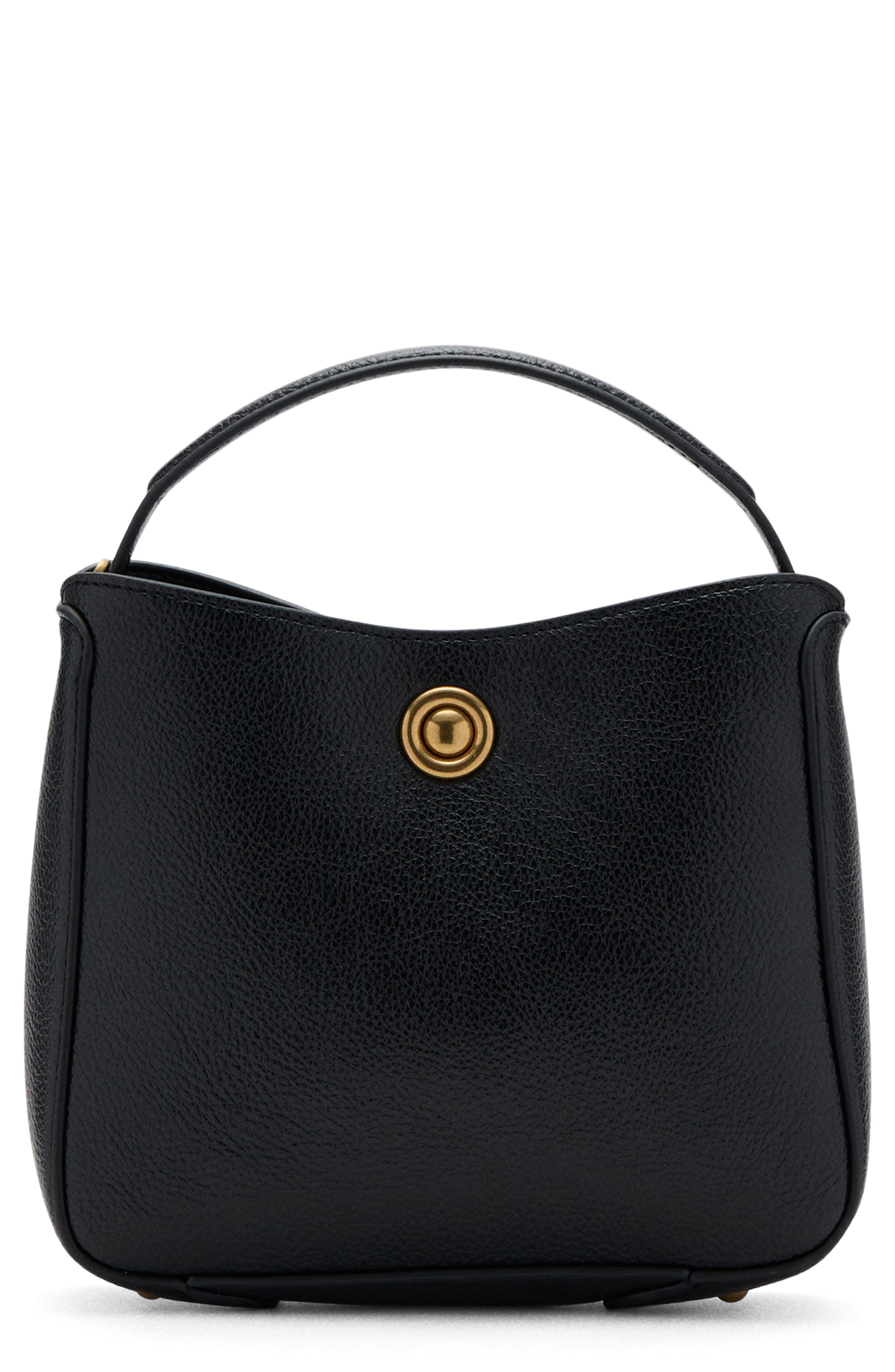 MANGO Small Crossbody Bucket Bag, Main, color, Black