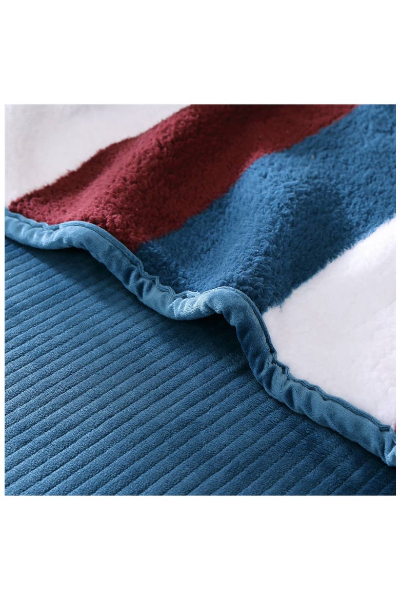 Wilton Reversible Throw Blanket, Alternate, color, NAVY
