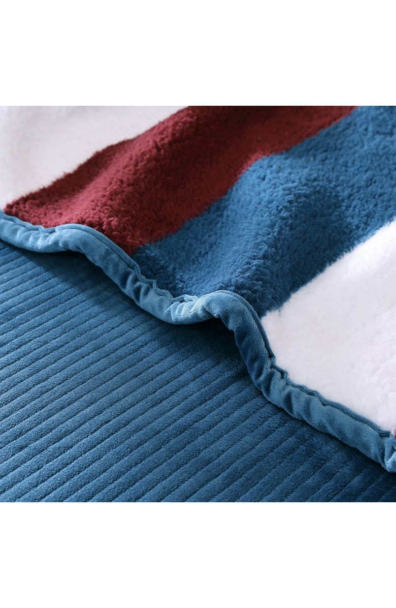 Nautica Wilton Reversible Throw Blanket, Alternate, color, Navy