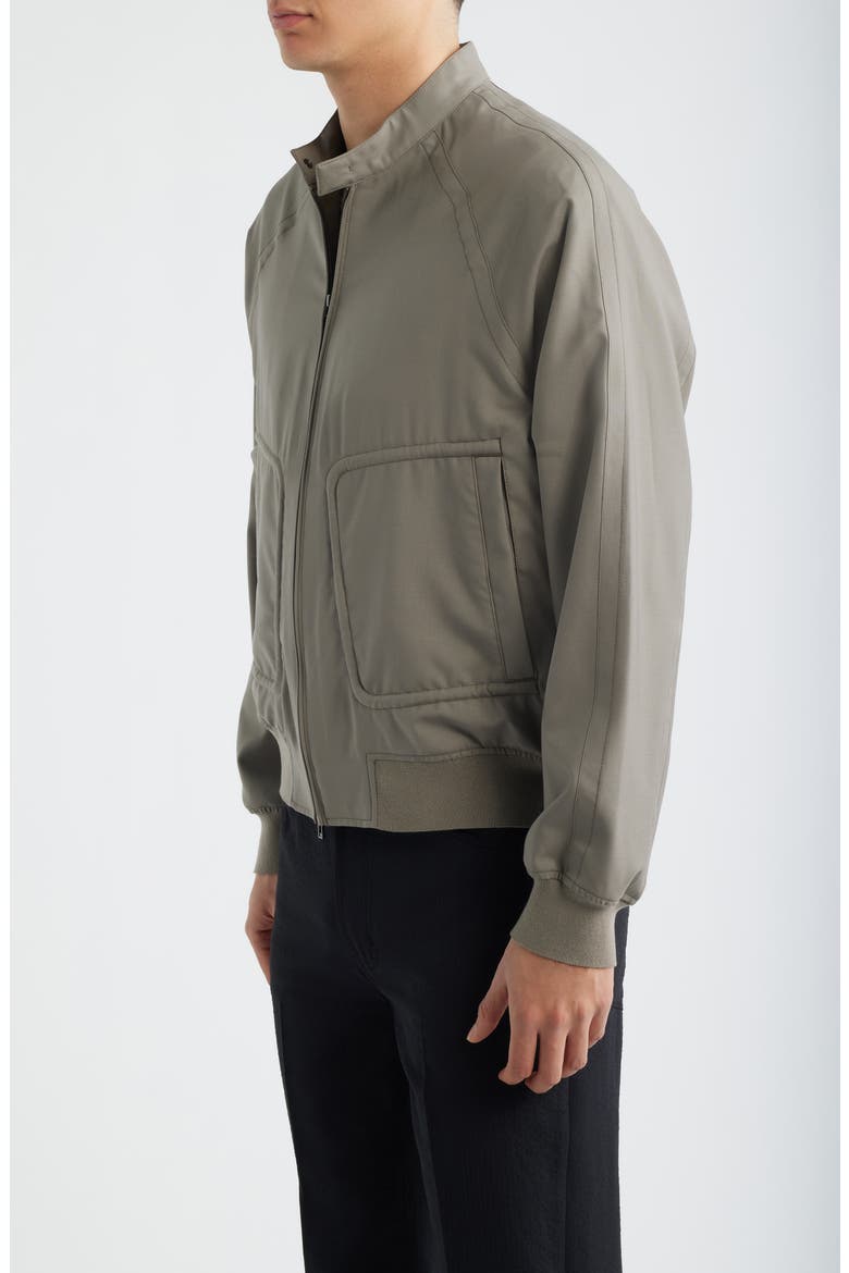 Virgin Wool Zip Bomber Jacket, Alternate, color, GREY