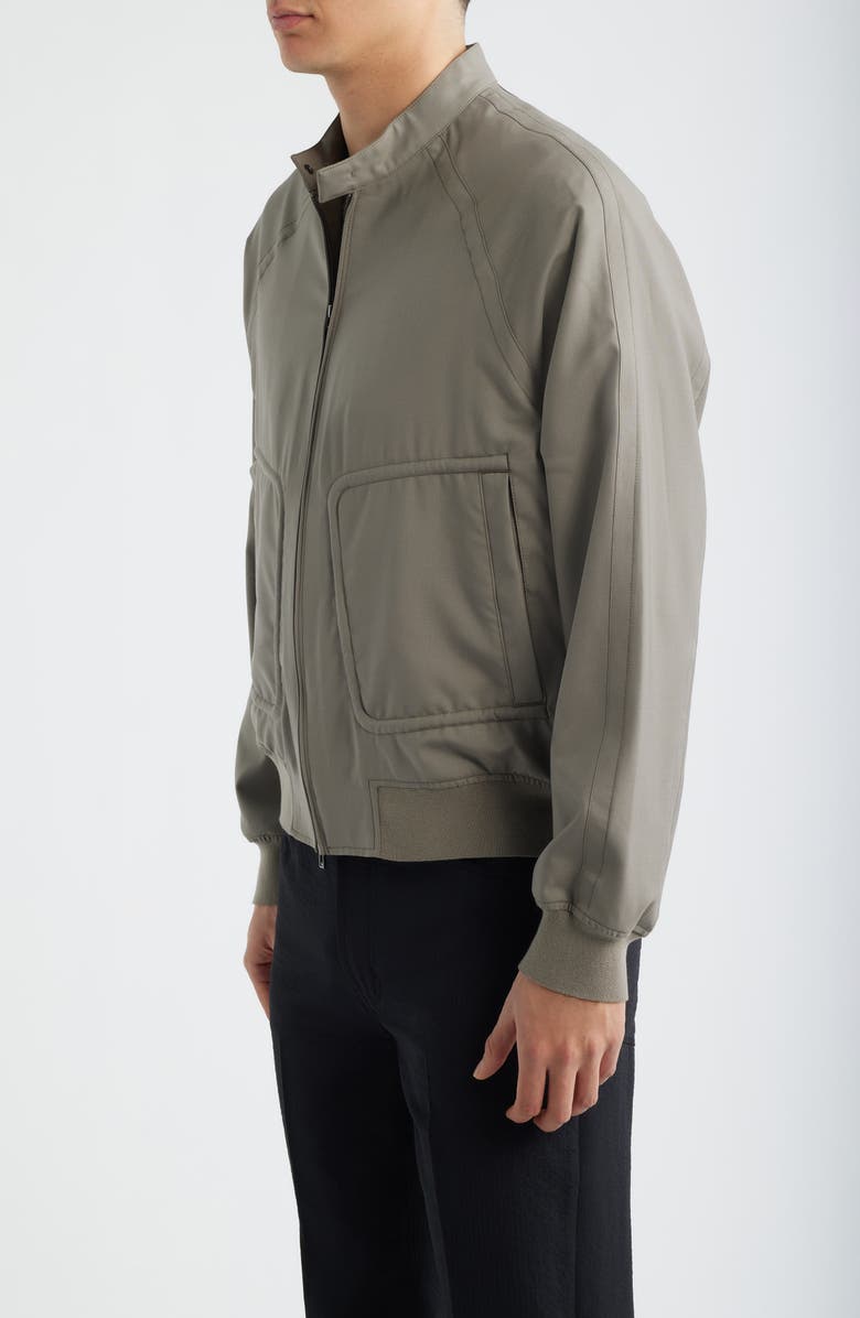 Emporio Armani Virgin Wool Zip Bomber Jacket, Alternate, color, Grey