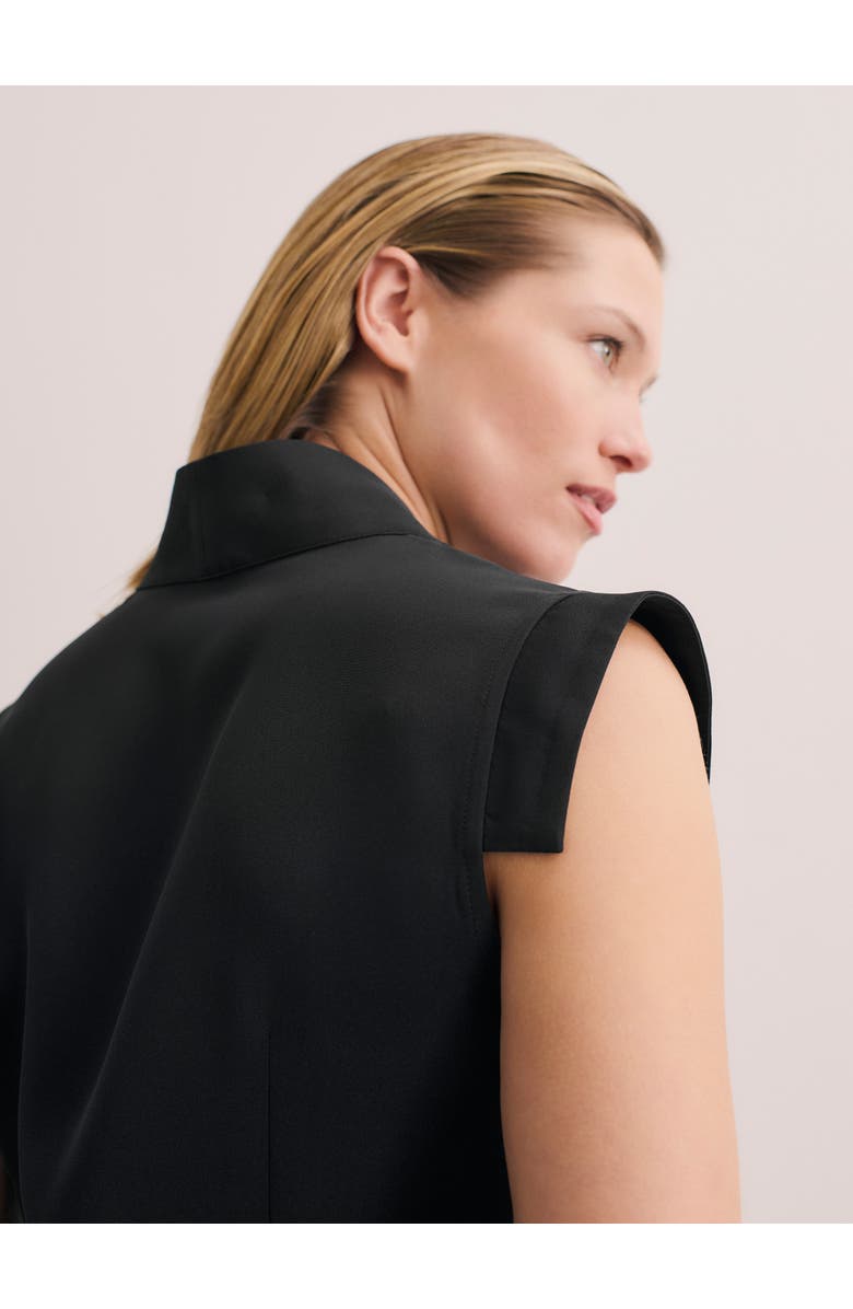 The Fold Bowery Sleeveless Silk Blouse, Alternate, color, Black