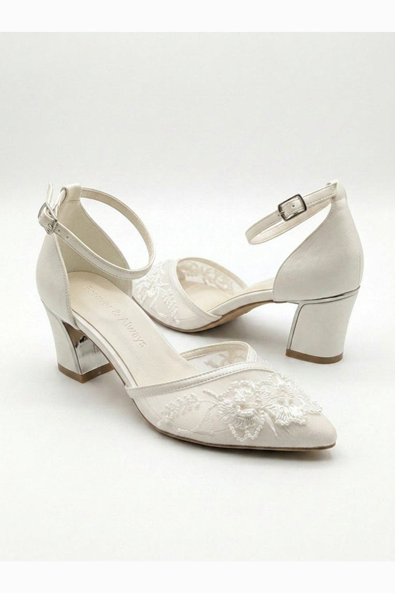 Viona Lace Bridal Pump, Alternate, color, Ivory