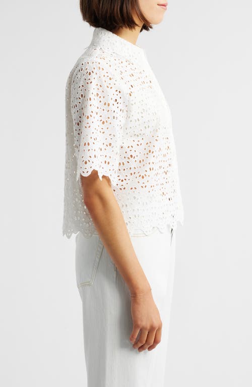 Frame The Deco Cotton Eyelet Button-up Shirt