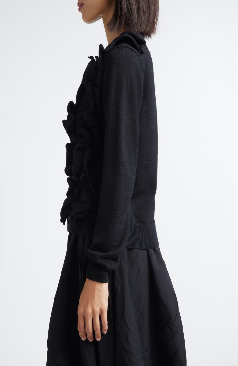 Comme des Garçons Comme des Garçons Ruffle Wool Cardigan, Alternate, color, 