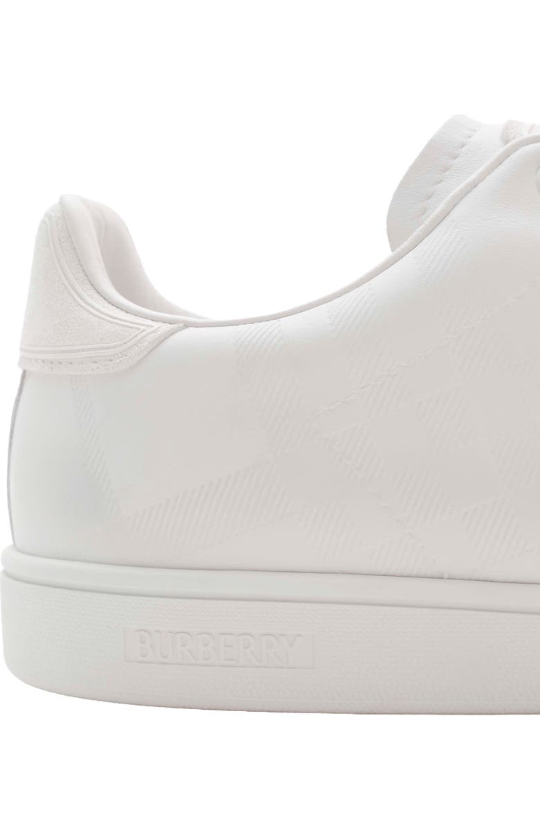 Burberry Embossed Check Leather Set Sneakers, Alternate, color, Porcelain White