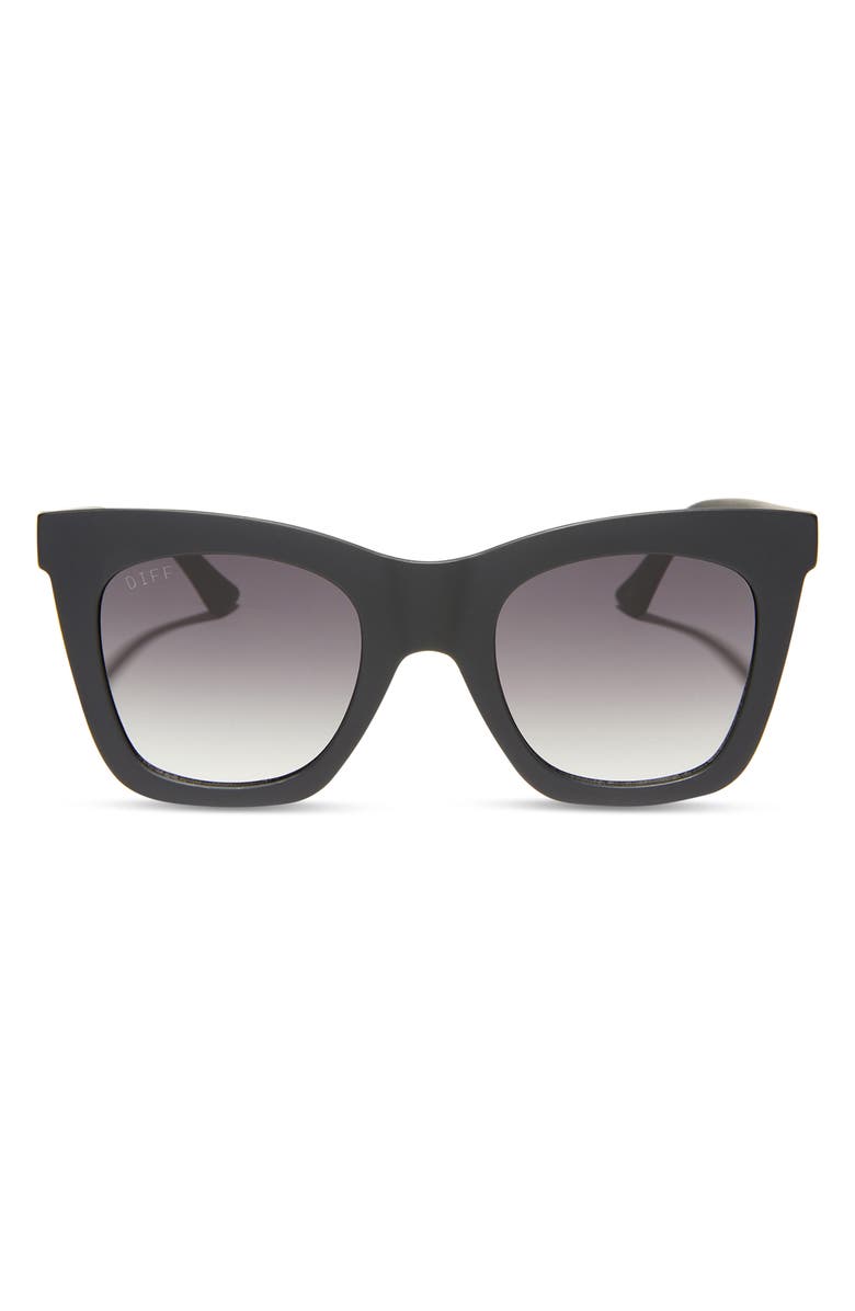 DIFF 50mm Talia Square Sunglasses, Main, color, Matte Blk/Grey Gradient