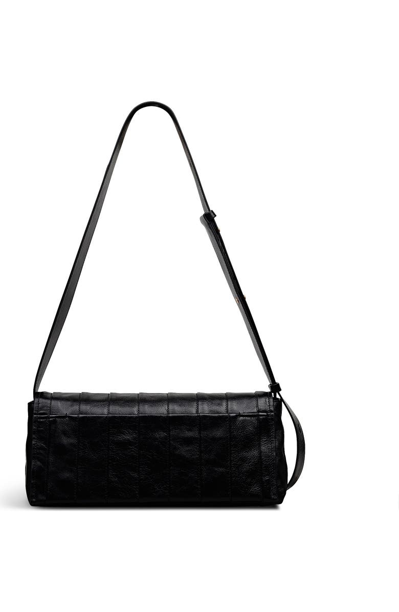 Radley The Annabel - Stripe Medium Flapover Shoulder Bag, Alternate, color, Black