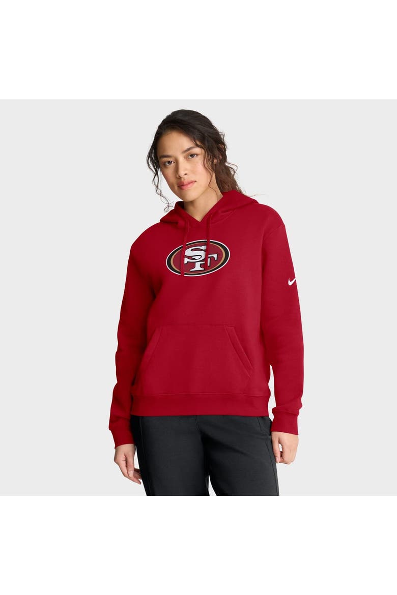 Women's Nike Scarlet San Francisco 49ers Club Fleece Pullover Hoodie, Main, color, Scarlet