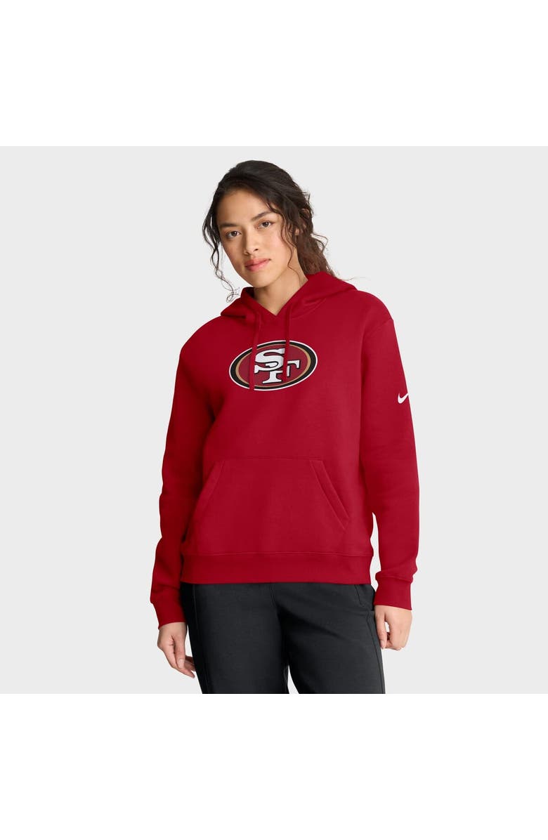 Nike Women's Nike Scarlet San Francisco 49ers Club Fleece Pullover Hoodie, Main, color, Scarlet